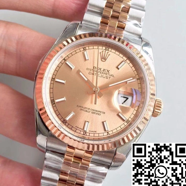 Rose AR Dial 116234 Datejust Rolex Factory Gold 36mm 0504
